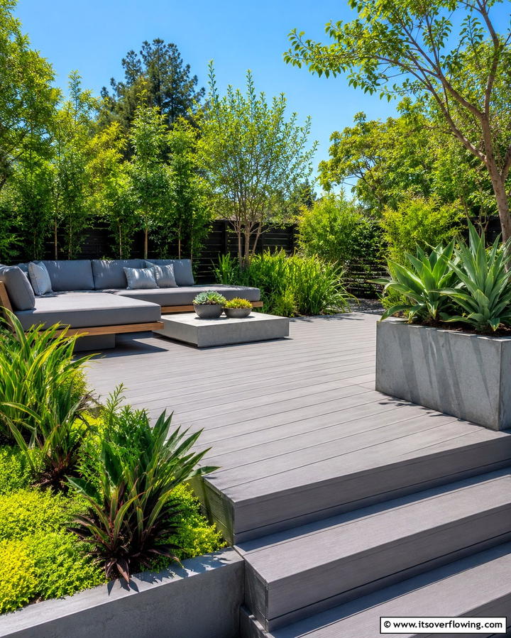Modern Minimalist Platform Deck - 30 Platform Deck Ideas to Elevate Your Backyard Design