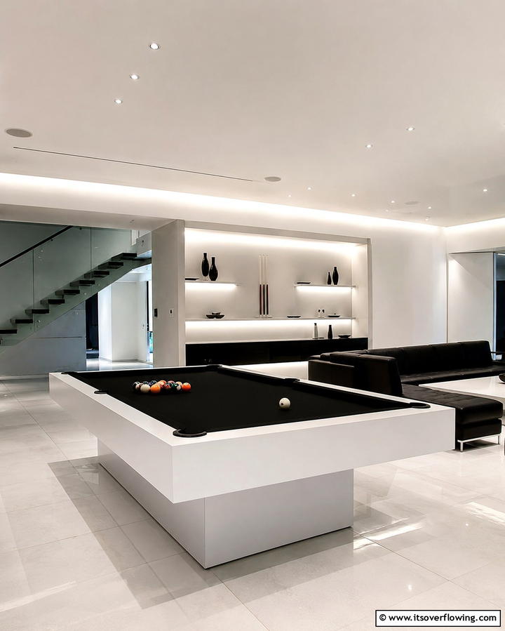 Modern Minimalist Pool Table Design - 25 Pool Table Room Ideas for the Ultimate Game Room