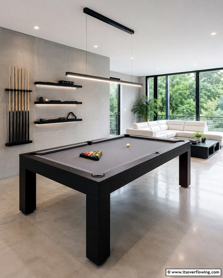 Modern Minimalist Pool Table Room - 25 Pool Table Room Ideas for the Ultimate Game Room
