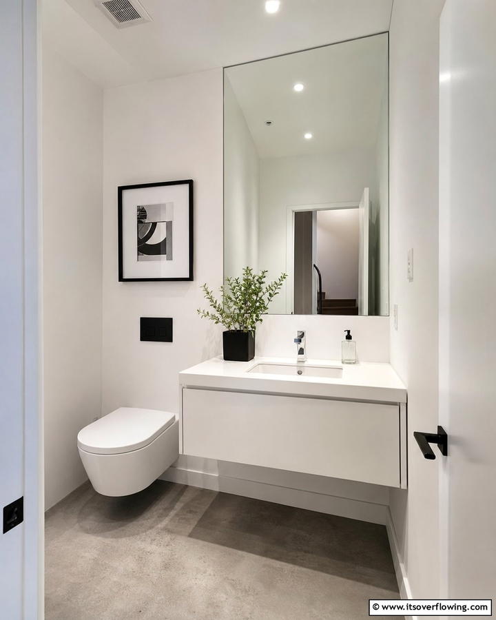 Modern Minimalist Powder Room - 21 Powder Room Designs for Stylish Small Bathroom Spaces