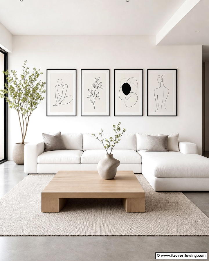Modern Minimalist Prints - 30 Living Room Wall Decor Ideas to Elevate Your Space