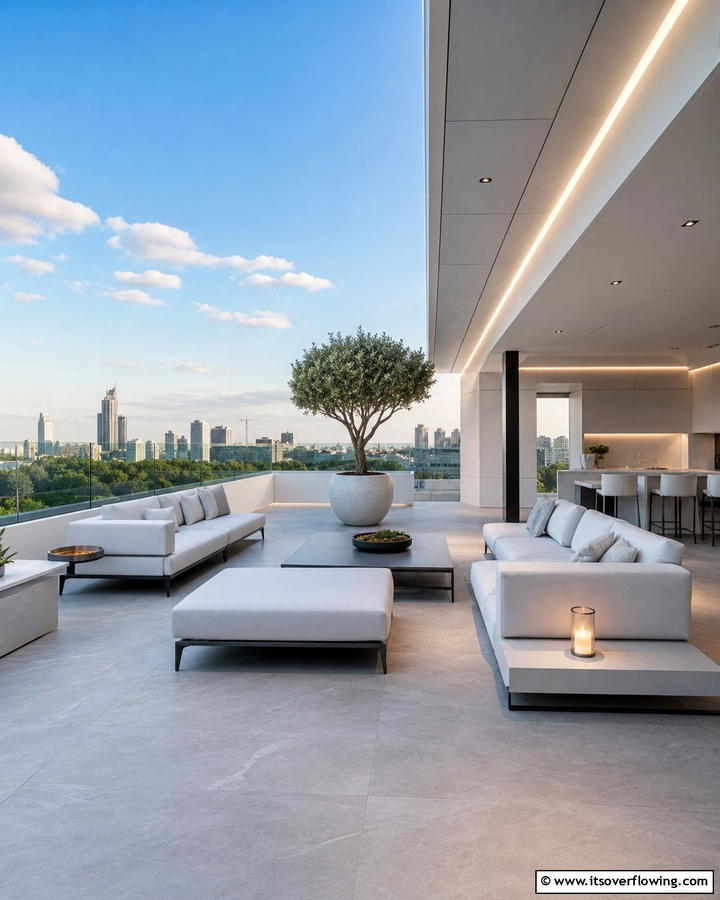 Modern Minimalist Retreat - 21 Rooftop Deck Layouts for Urban Outdoor Entertainment Areas