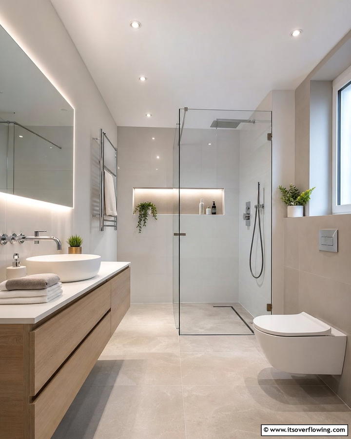 Modern Minimalist Retreat - 21 Bathroom Shower Ideas to Upgrade Your Daily Routine