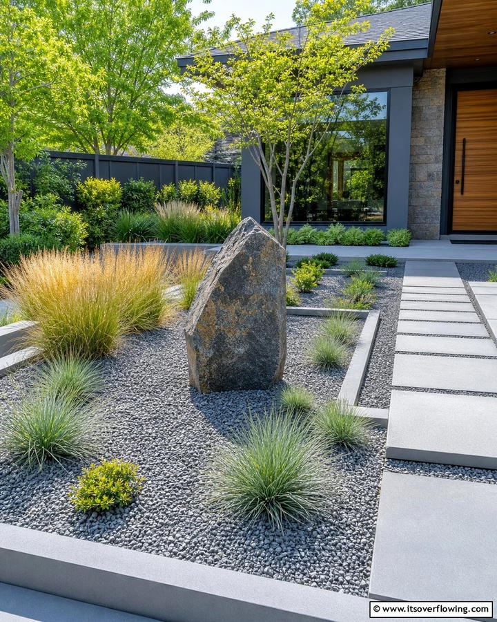 Modern Minimalist Rock Garden - 21 Rock Garden Designs for Low-Maintenance Landscape Beauty