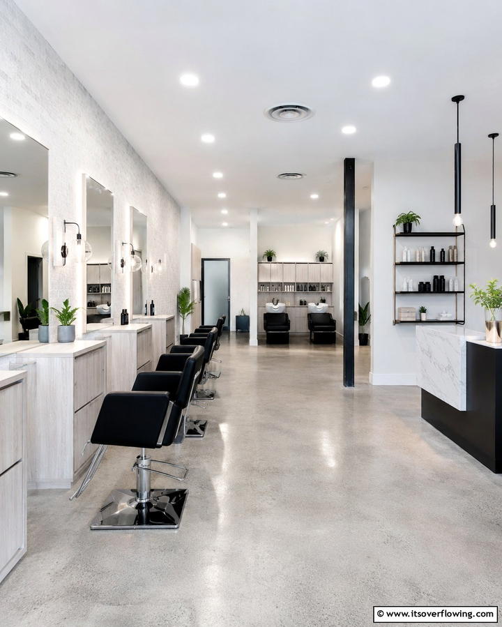 Modern Minimalist Salon - 30 Salon Interior Design Ideas for a Chic Beauty Space