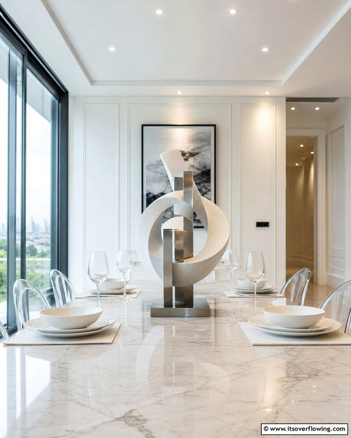 Modern Minimalist Sculpture - 21 Dining Table Centerpiece Ideas for Every Season