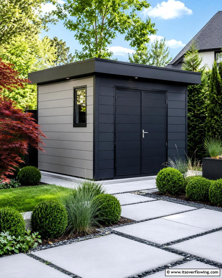Modern Minimalist Shed - 25 Wood Shed Ideas for Functional and Stylish Storage