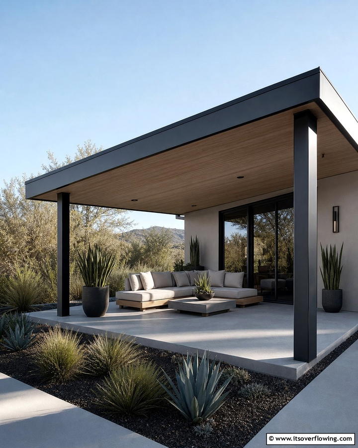 Modern Minimalist Shed Roof Porch - 25 Shed Roof Porch Design Ideas for Cozy Spaces