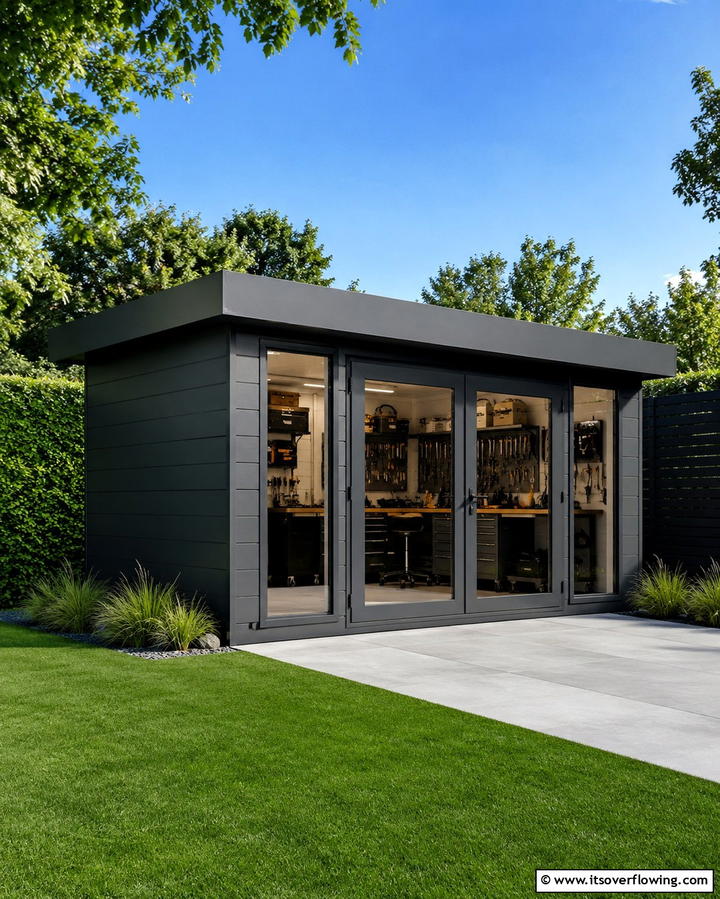 Modern Minimalist Shed - 25 Garden Shed Ideas for Functional Outdoor Storage