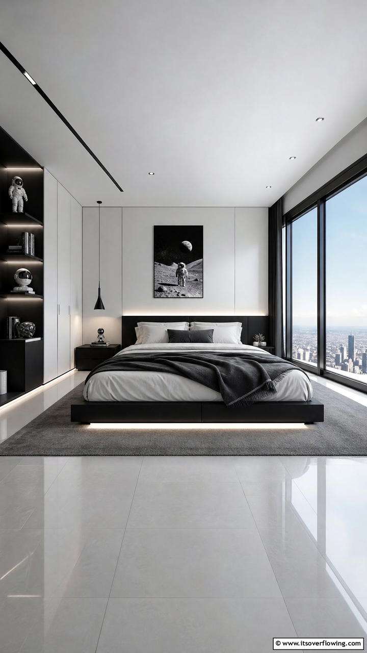 Modern Minimalist Space - 25 Man Cave Bedroom Ideas for the Ultimate Retreat