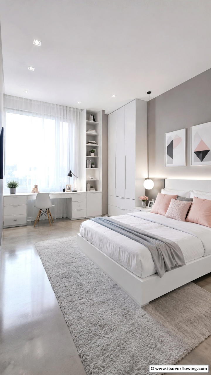 Modern Minimalist Style - 21 Trendy Teen Girl Bedroom Decor Ideas for Personal Style