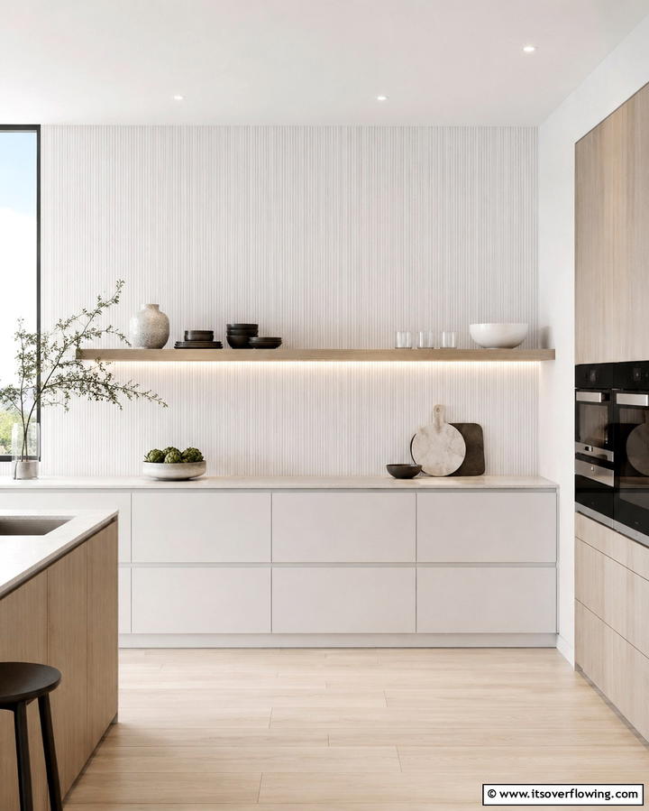 Modern Minimalist Style - 30 Kitchen Wallpaper Ideas- Bold Backsplashes & Accent Walls