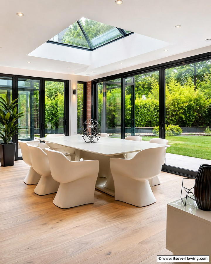 Modern Minimalist Sunroom Design - 30 Sunroom Dining Room Ideas for Bright and Airy Meals
