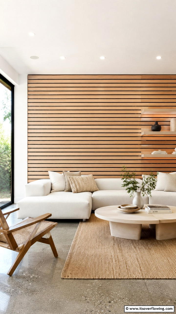 Modern Minimalist Texture - 21 Wood Slat Accent Wall Ideas to Elevate Your Interior Design