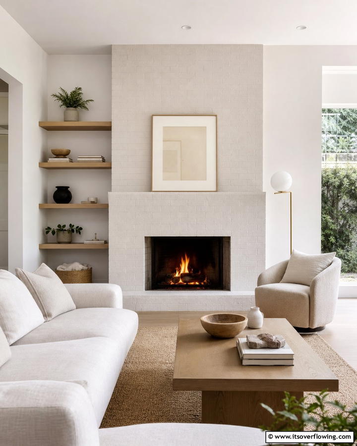 Modern Minimalist Touch - 21 Painted Brick Fireplace Makeovers for Modern Interiors