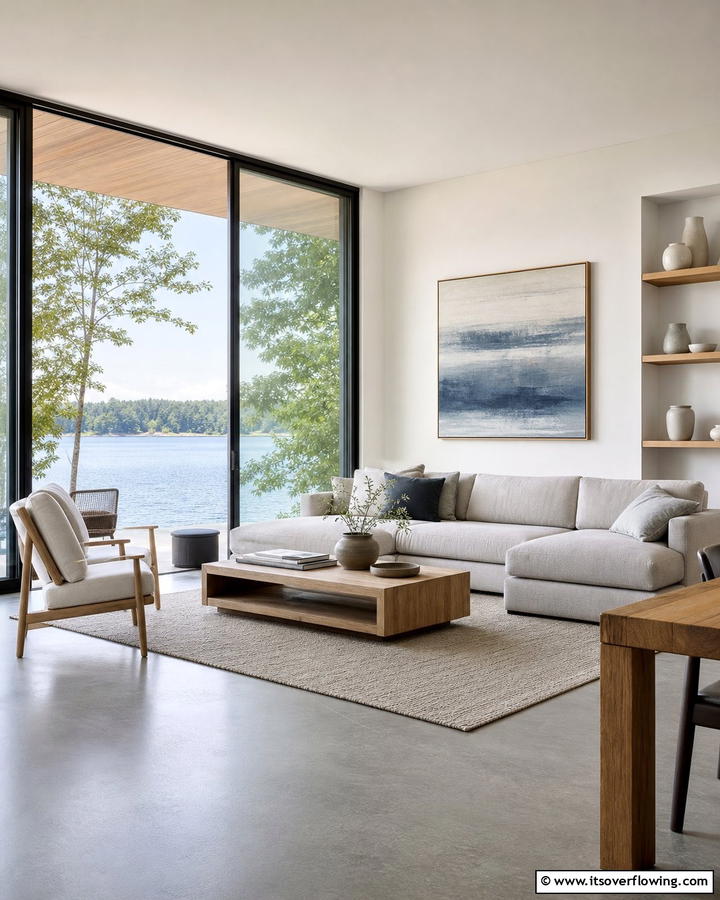 Modern Minimalist Touches - 21 Lake House Decorating Ideas for Serene Waterfront Vibes