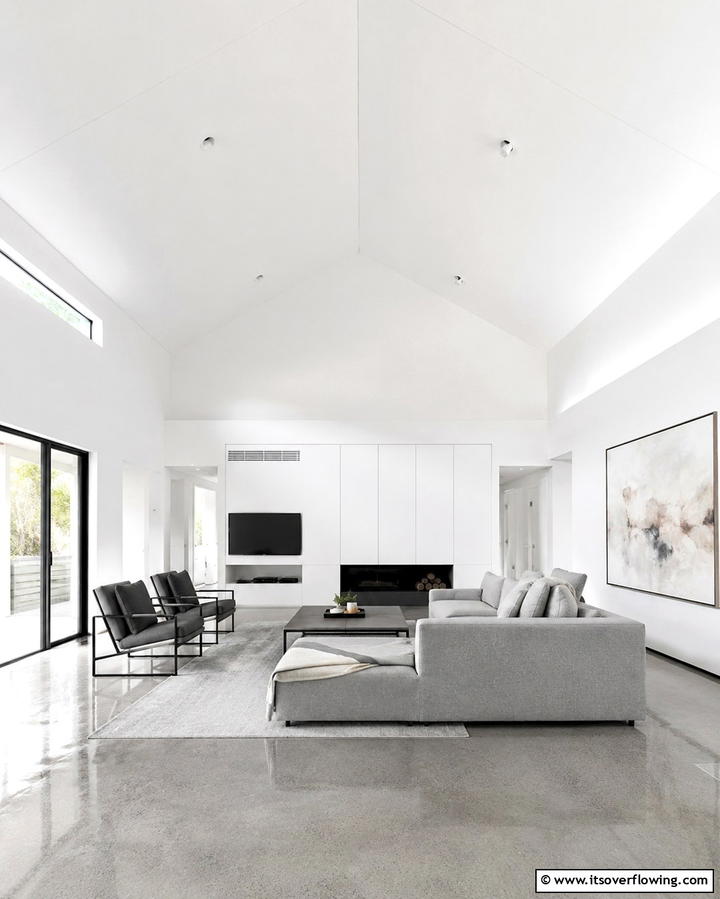 Modern Minimalist Vaulted Ceiling - 25 Stunning Living Room Vaulted Ceiling Design Ideas