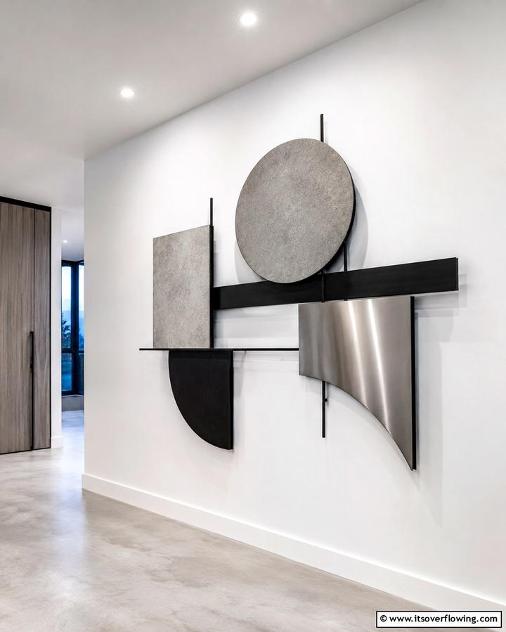 Modern Minimalist Wall Sculptures - 30 Bathroom Art Ideas to Elevate Your Walls with Personality