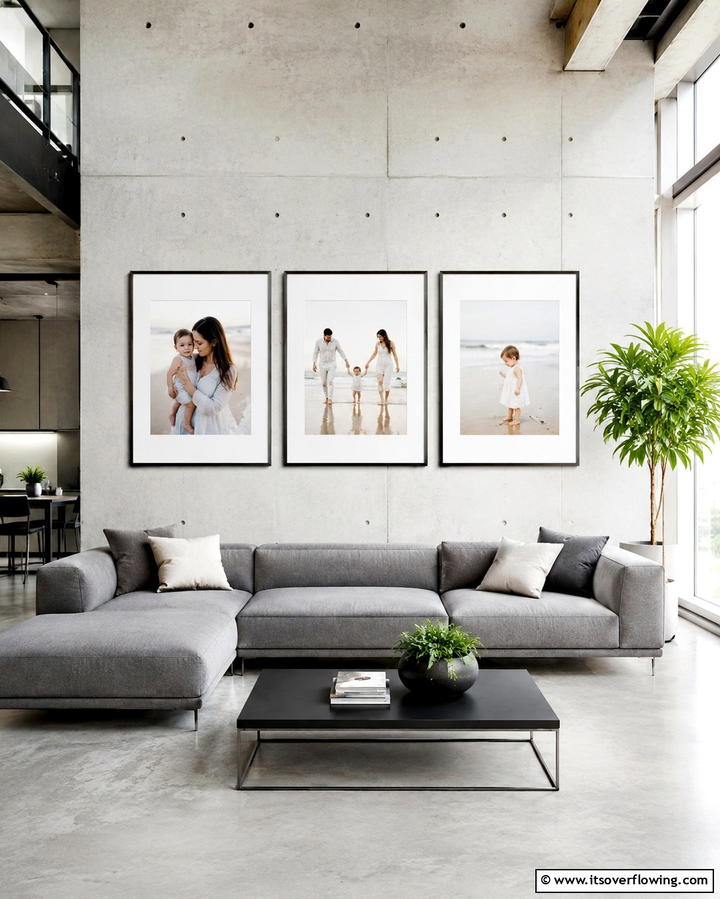 Modern Minimalist Wall - 30 Family Photo Wall Ideas to Display Memories