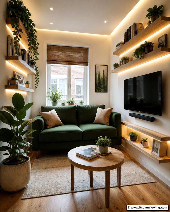 Modern Nature Nook - 30 Forest Green Living Room Ideas for Nature-Inspired Interiors