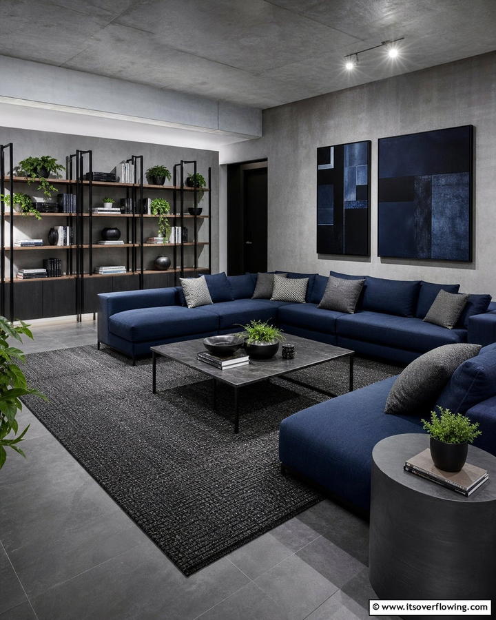 Modern Navy Blue with Charcoal - 21 Designer Colors That Perfectly Pair With Navy Blue