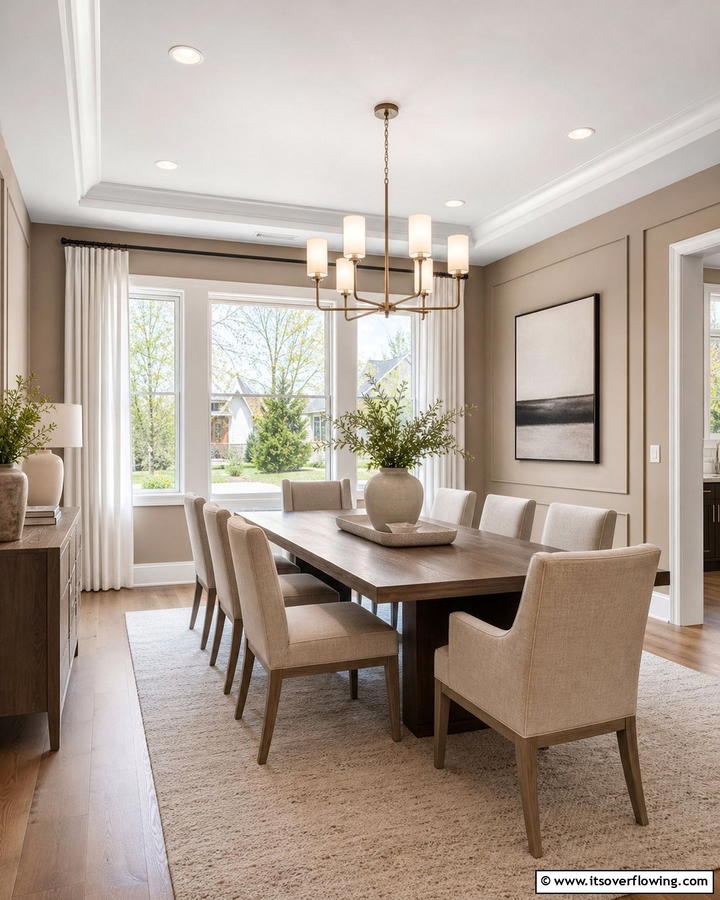 Modern Neutrals - 21 Dining Room Paint Colors for a Cozy Atmosphere