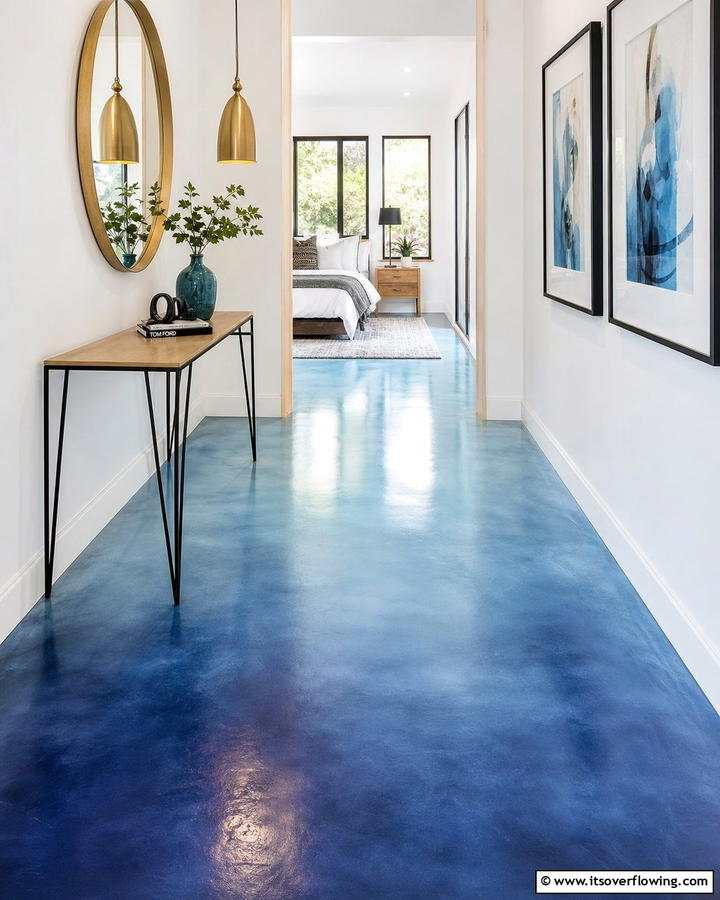 Modern Ombre Gradient - 20 Indoor Concrete Floor Paint Ideas for a Modern Look