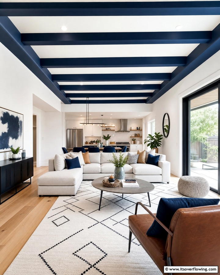 Modern Painted Beams - 21 Decorative Ceiling Beam Ideas for Rustic Charm