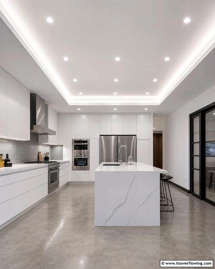 Modern Pop Ceiling with Recessed Lighting - 17 Pop Ceiling Design Ideas for Modern Interior Spaces