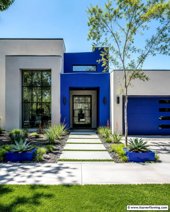 Modern Royal Blue Finishes - 30 Serene Blue Exterior House Colors to Boost Curb Appeal