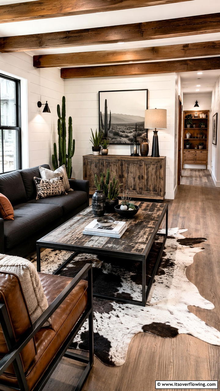 Modern Rustic Blend - 30 Cottage Living Room Ideas for Cozy Home Spaces
