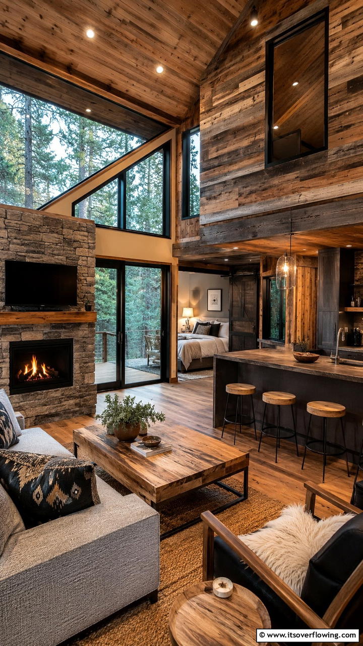 Modern Rustic Cabin - 30 Guest House Ideas- Inviting Retreats & Functional Spaces