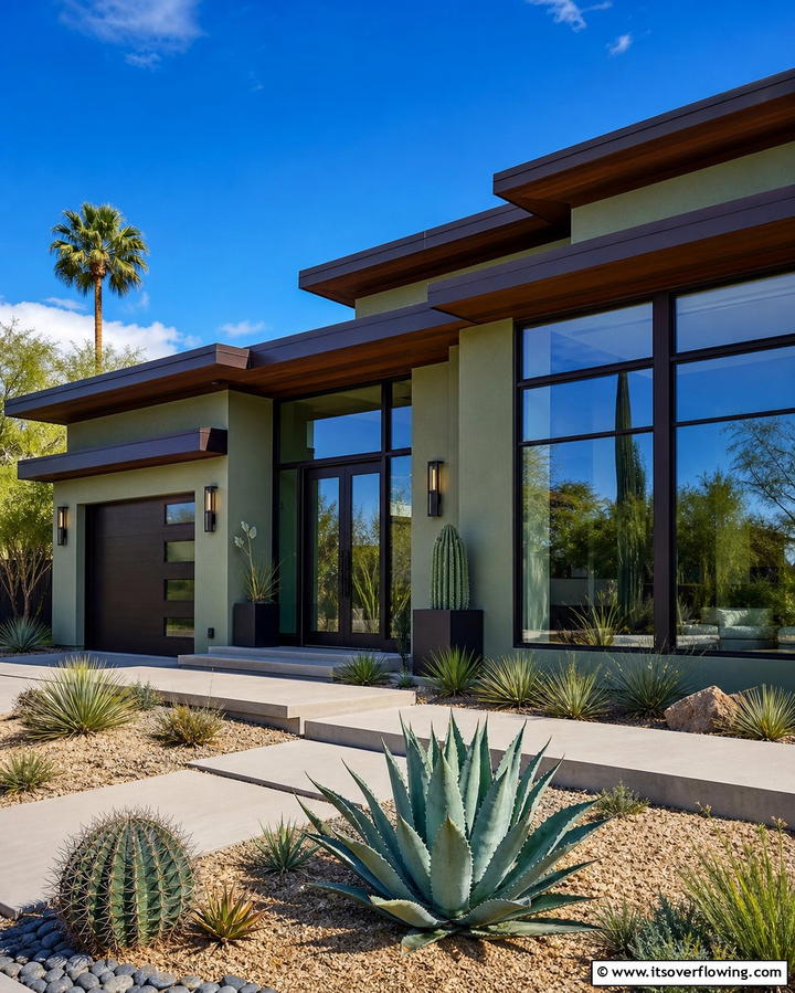 Modern Sage Green with Chocolate Brown Trim - 25 Sage Green House With Brown Trim Ideas for Curb Appeal