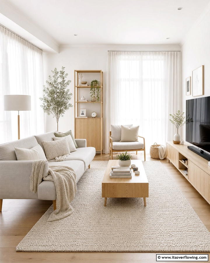 Modern Scandinavian Influence - 21 Neutral Living Room Ideas for Calm & Versatile Decor