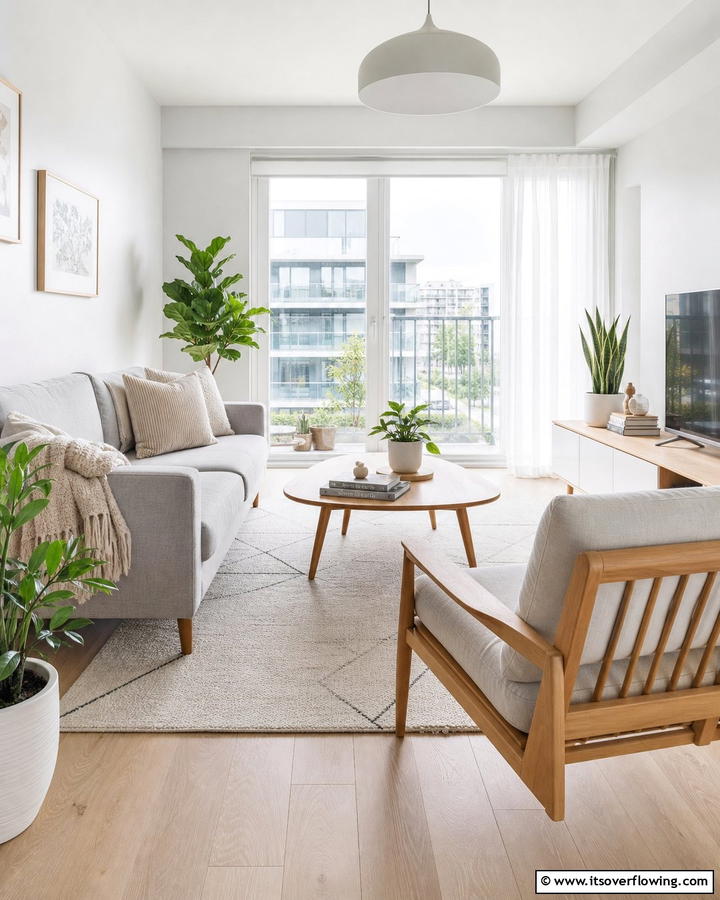 Modern Scandinavian Influences - 21 Small Apartment Living Room Ideas for Compact Spaces