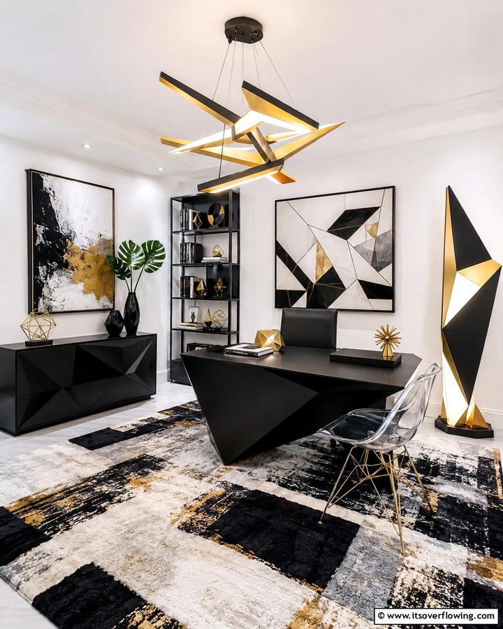 Modern Sculptural Lights - 30 Home Office Lighting Ideas- Brighten Your Workspace