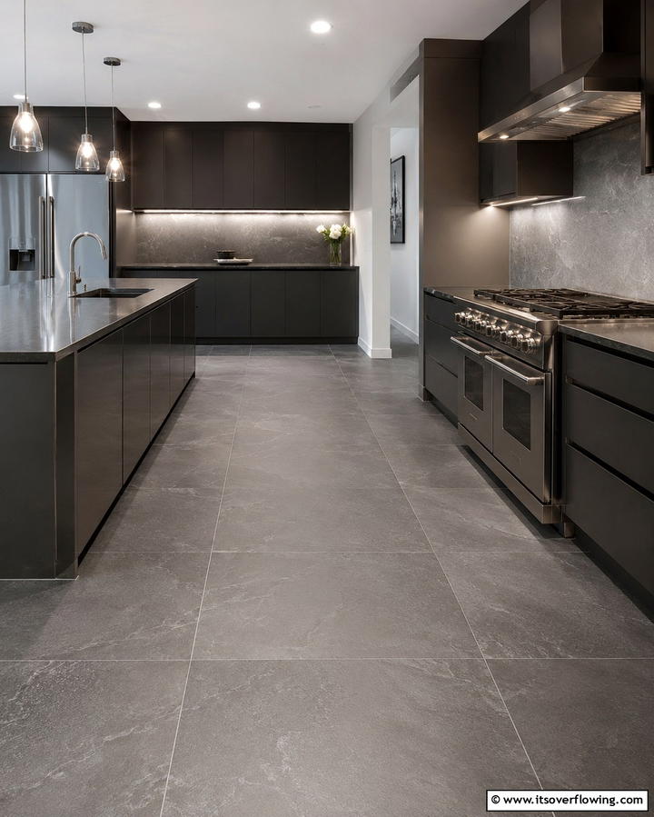Modern Sophistication with Grey Slate - 25 Kitchens With Slate Floors for a Durable and Stylish Look