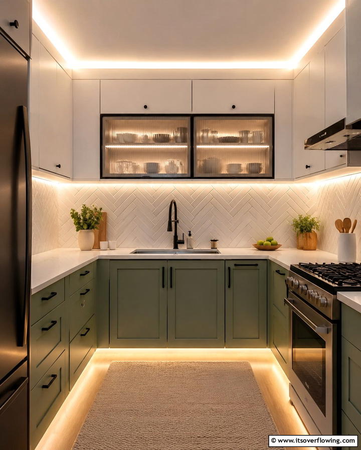 Modern Strip Light Installations - 30 Small Kitchen Lighting Ideas to Brighten Compact Spaces