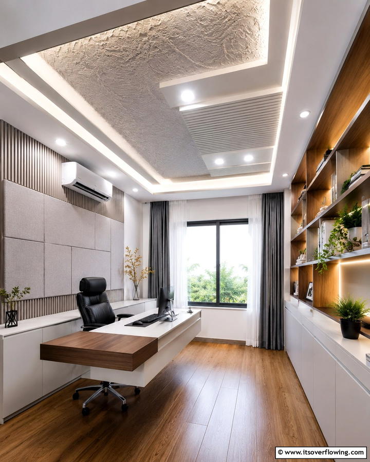 Modern Textured Pop Surface - 30 Pop Ceiling Design Ideas for Modern Home Interiors