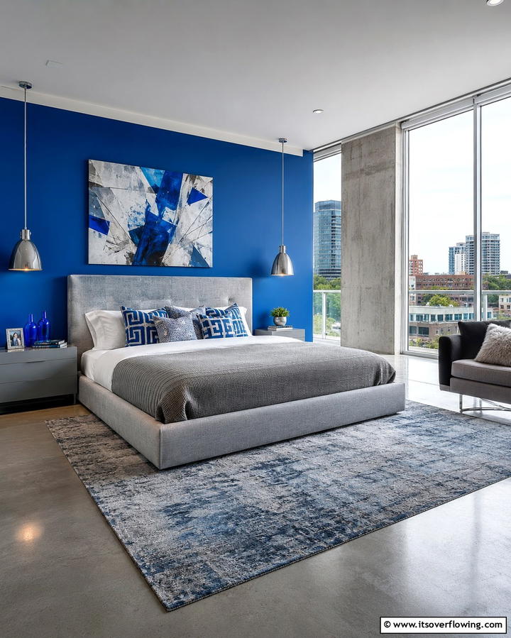 Modern Urban Retreat - 30 Calming Blue and Grey Bedroom Ideas for Relaxing Retreats