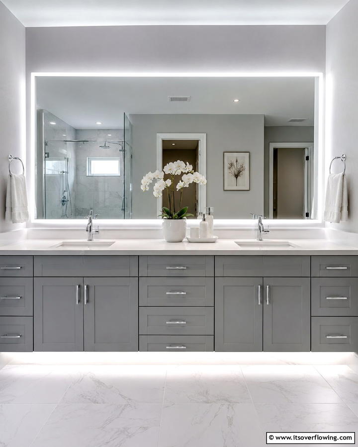 Modern Vanity Inspiration - 30 Grey and White Bathroom Ideas for Modern Serenity