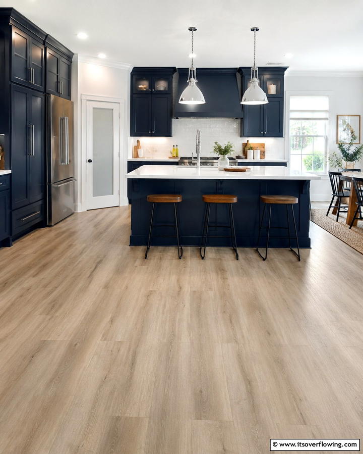 Modern Versatility with Vinyl Plank Floors - 25 Kitchen Floor Ideas to Transform Your Cooking Space