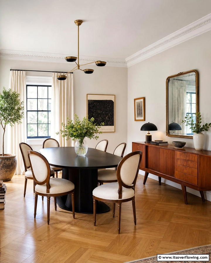 Modern Vintage Furniture Blend - 30 Transitional Dining Room Ideas Blending Modern and Classic