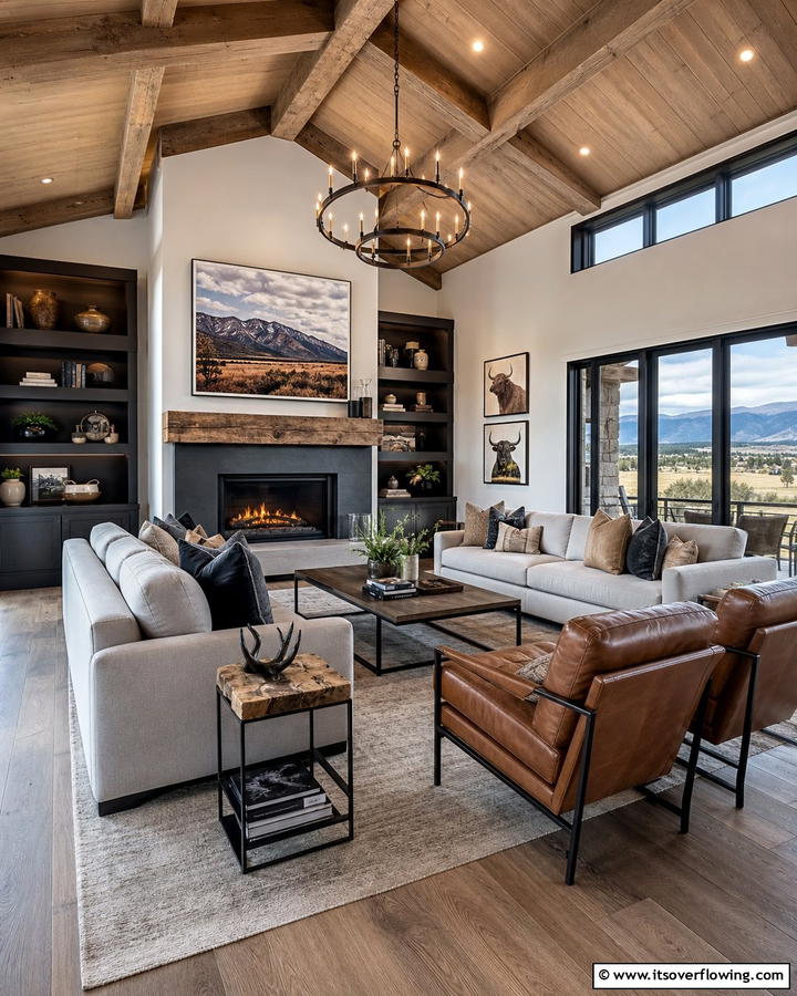 Modern Western Elegance - 30 Western Living Room Ideas for Cozy Rustic Ambiance