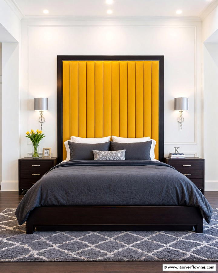 Modern Yellow Headboards - 30 Yellow Bedroom Ideas to Brighten Your Sleep Space