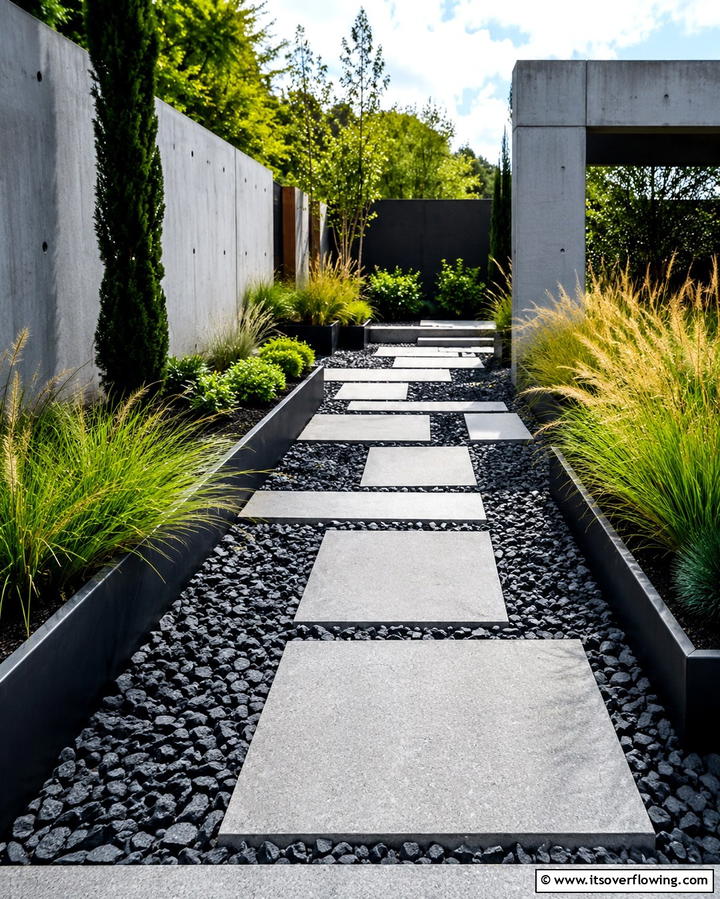 Modernist Rock Path - 30 Rock Walkway Ideas to Elevate Your Garden Design