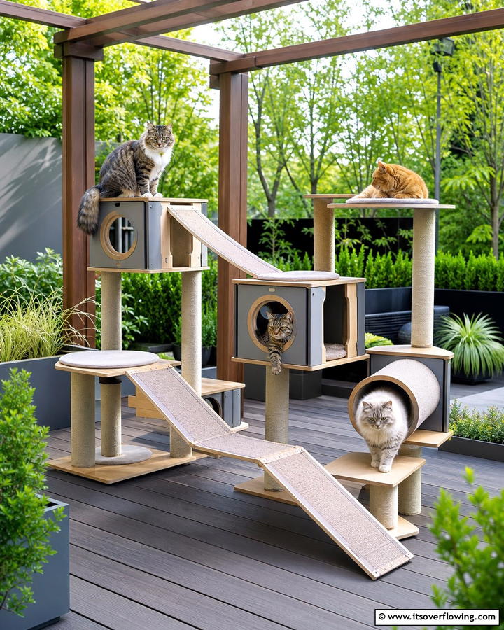 Modular Cat Tree System - 20 Outdoor Cat Tree Ideas for Your Feline Friends