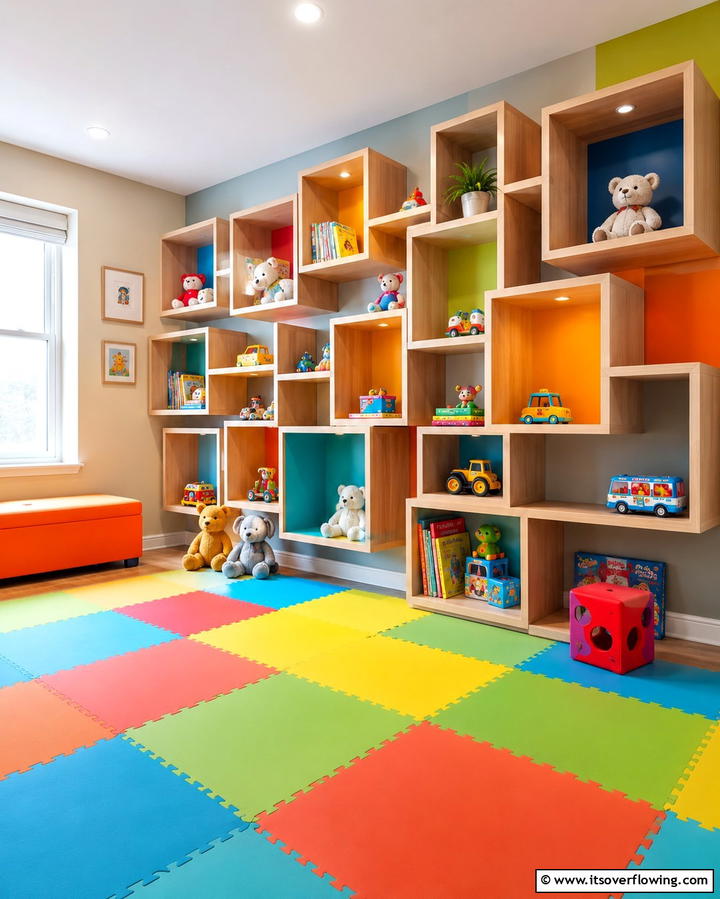 Modular Cubic Shelves - 30 Functional Basement Furniture Ideas for Multi-Use Spaces
