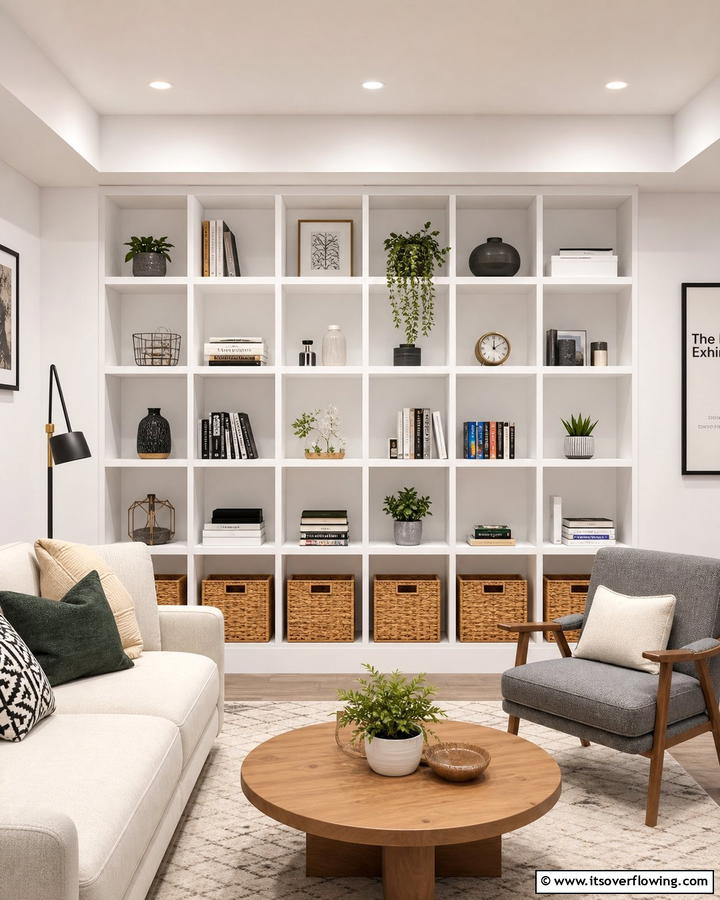 Modular Cubic Shelves - 30 Basement Furniture Ideas for Functional Living Spaces