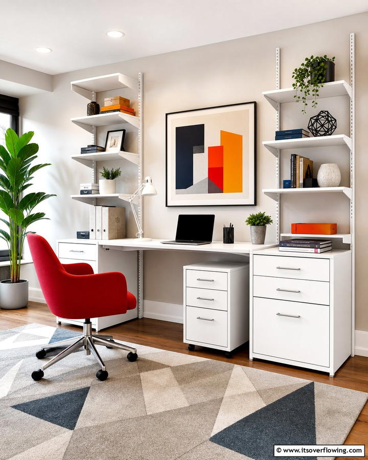 Modular Desk for Customization - 25 Desk in Living Room Ideas for Functional Spaces